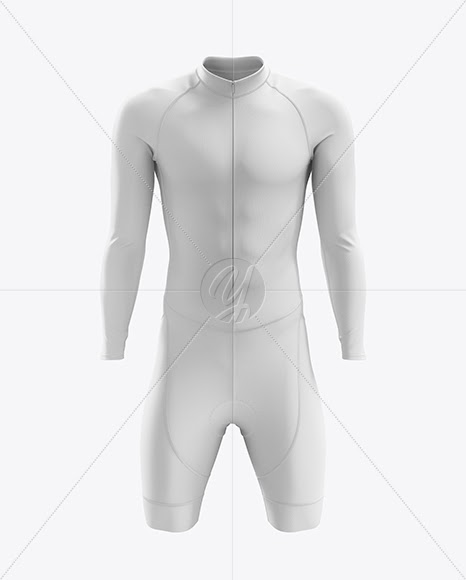 Download Download Men's Cycling Skinsuit LS mockup (Front View) PSD