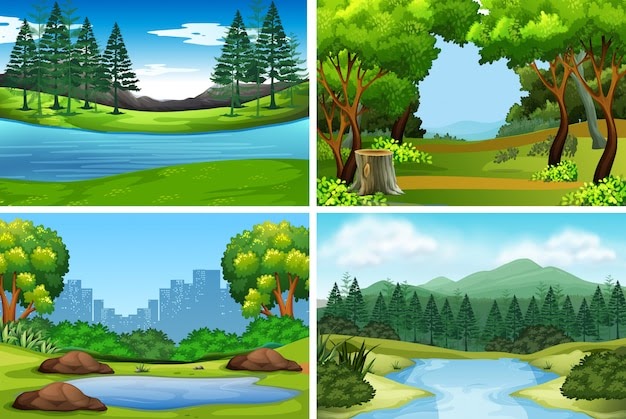 Download Nature Background Cartoon Wallpaper