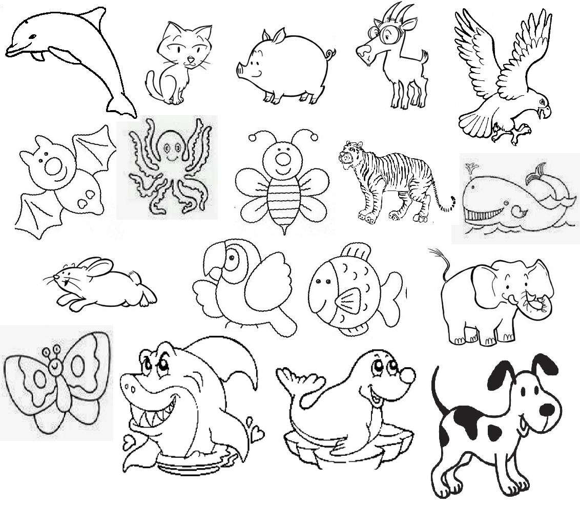 Animales Terrestres Para Ninos De Preescolar Para Colorear - Páginas