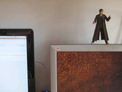The tenth doctor inspects my new dual screen setup