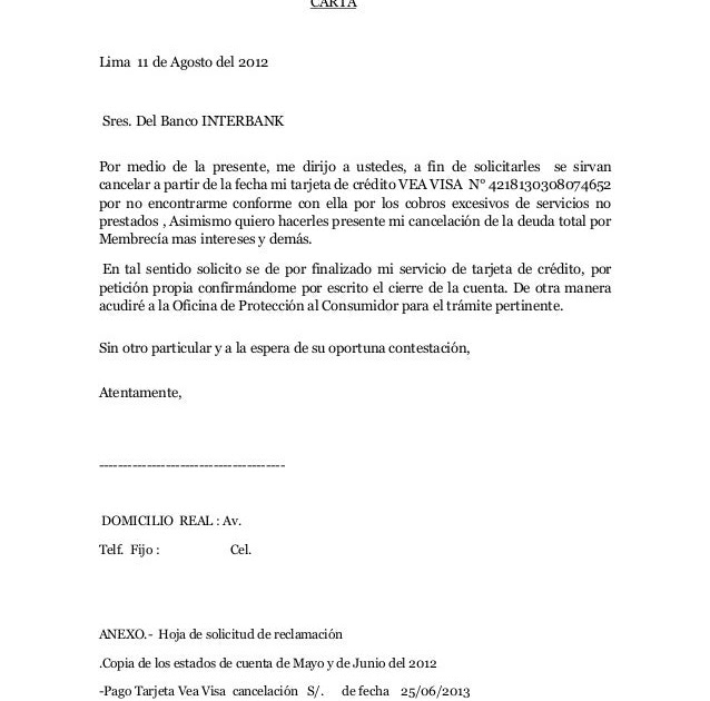 Ejemplo De Carta De Solicitud De Tarjeta De Credito Compartir Ejemplos