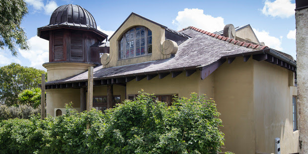 A Spanish-style, turret-topped Herne Bay house at 81 Sarsfield St has stood empty for years and is now being demolished. Photo / Jason Oxenham