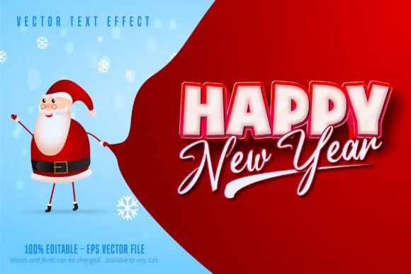 Happy New Year Text Effect Print on Demands Design by Mustafa Bekşen