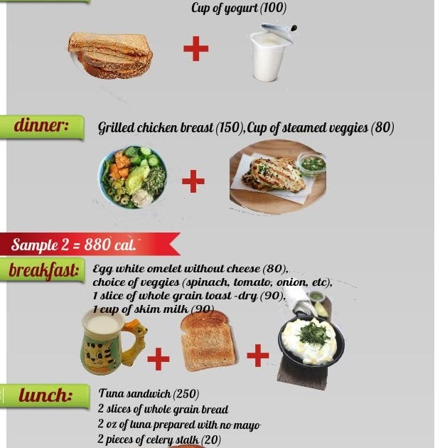 this-infographic-is-showing-2-daily-meal-plan-samples-for-the-800-calorie-diet-p