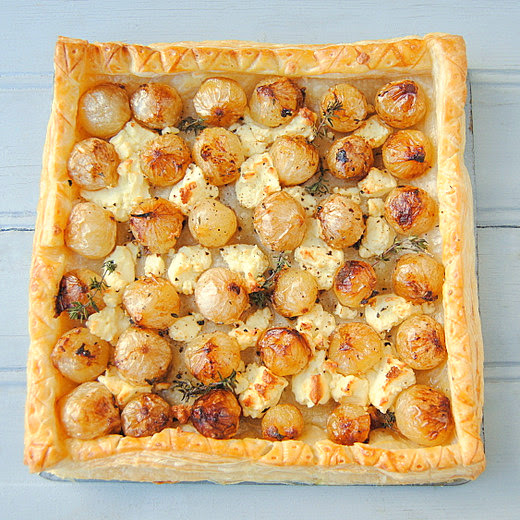 Easy Caramelised Onion and Feta Tart - using pickled onions