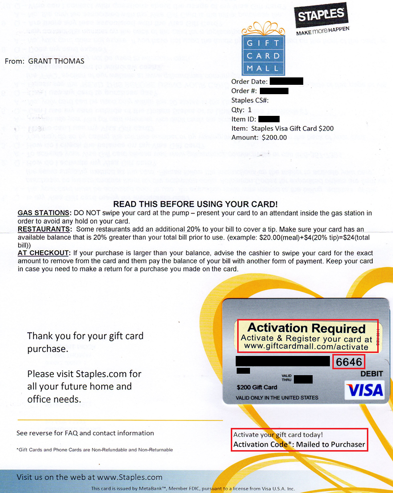 How to Activate Staples $14 Visa Gift Cards Without Activation Codes How to Activate Staples $14 Visa Gift Cards Without Activation Codes