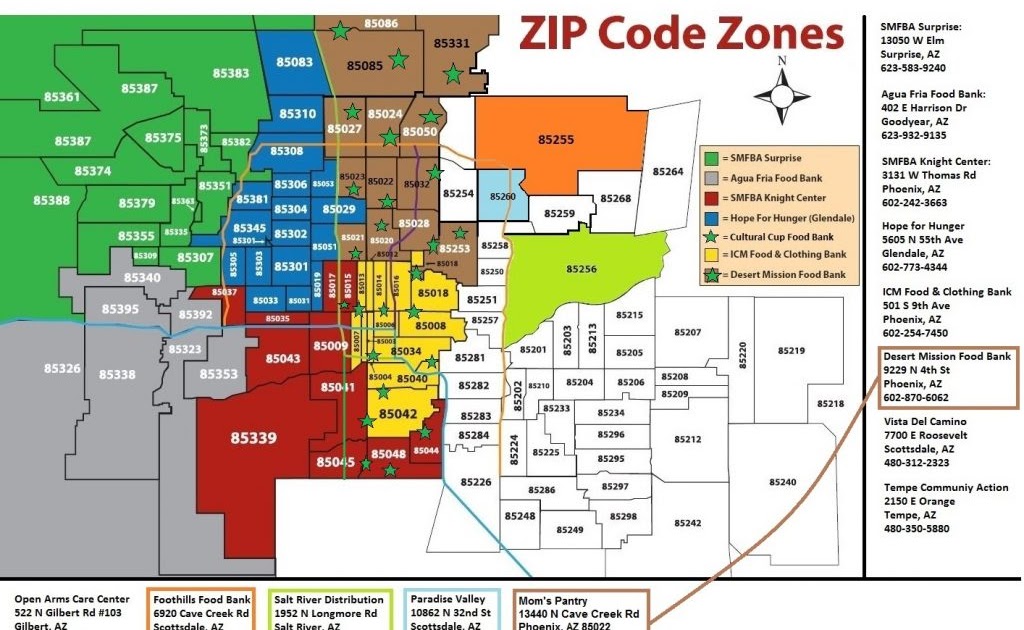 Phoenix Az Zip Code Map Map Of World
