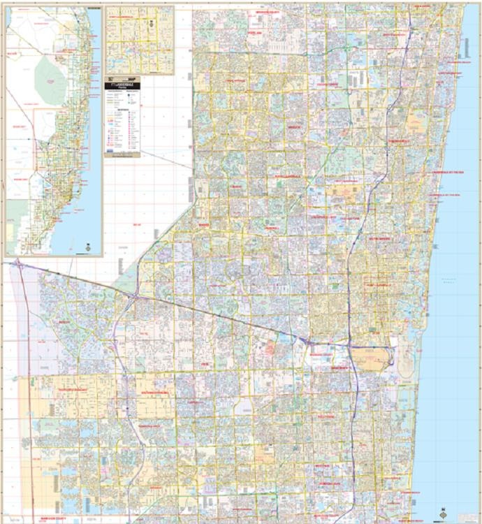 Broward County Street Map  Cities And Towns Map