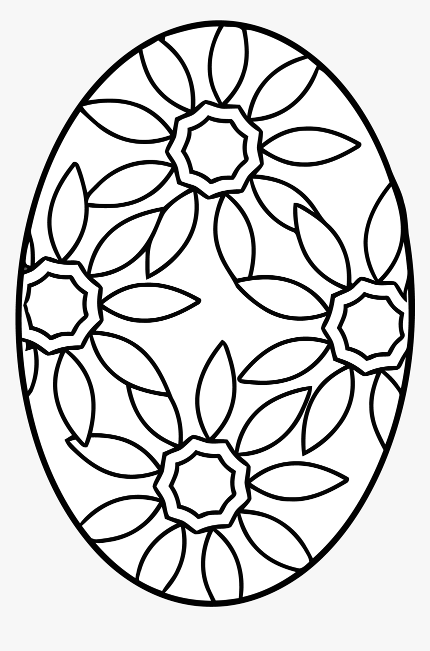 Easter Egg Blank Coloring Page - 202+ Amazing SVG File