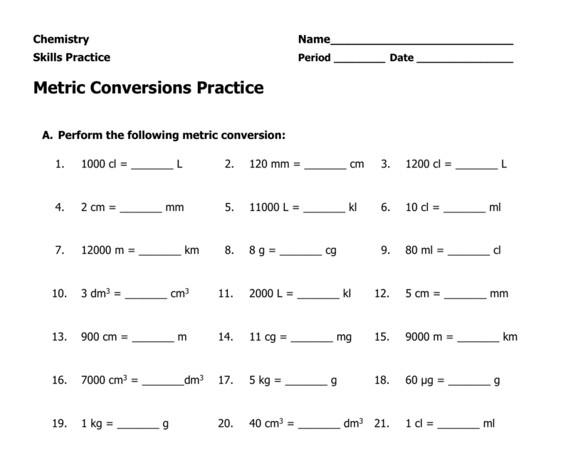 35 Chemistry Metric Conversion Worksheet With Answers - Worksheet