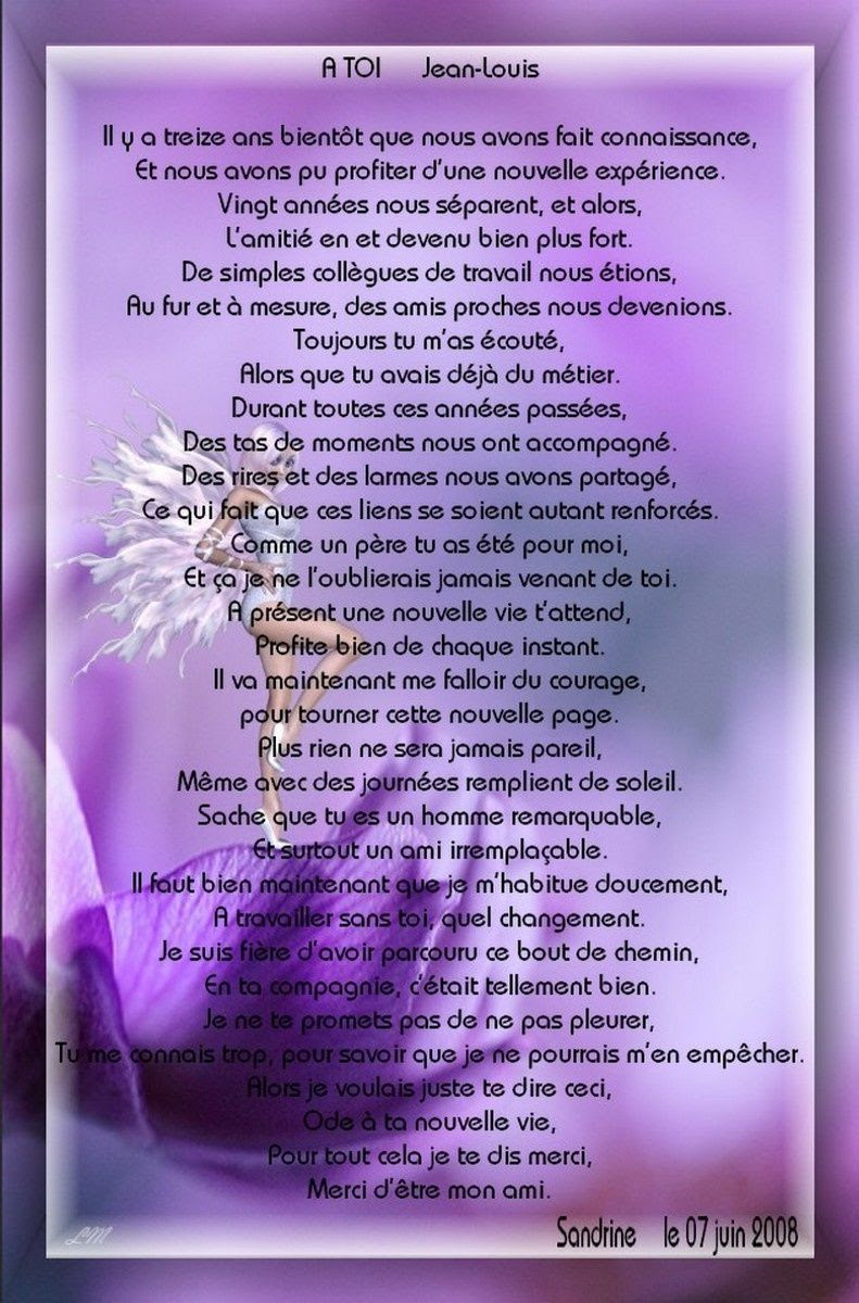 Poeme Anniversaire Collegue De Travail Chantay