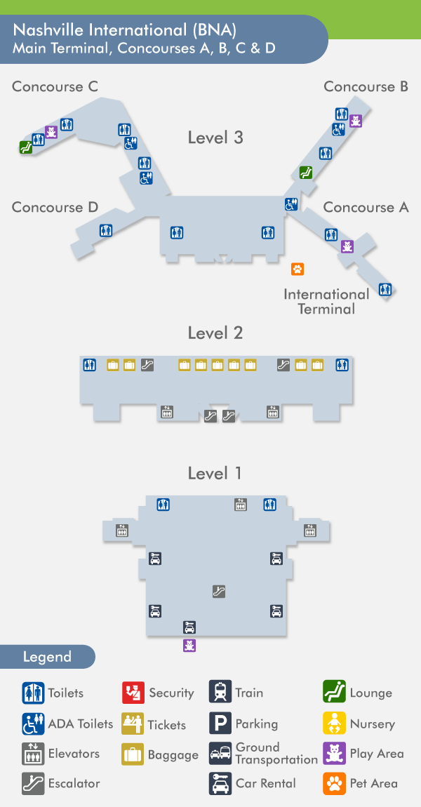 Nashville Airport Terminal Map Living Room Design 2020