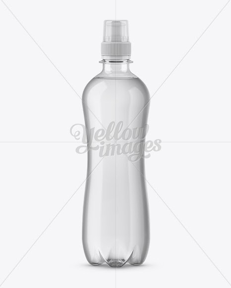 Download Download 500ml Clear Pet Bottle With Sport Cap Mockup Psd PSD Mockup Templates