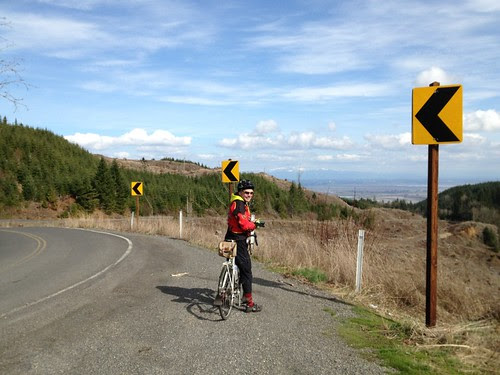 Bill at viewpoint, descending Rocky Point Rd
