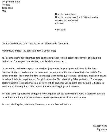 Lettre De Motivation Mcdo Exemple