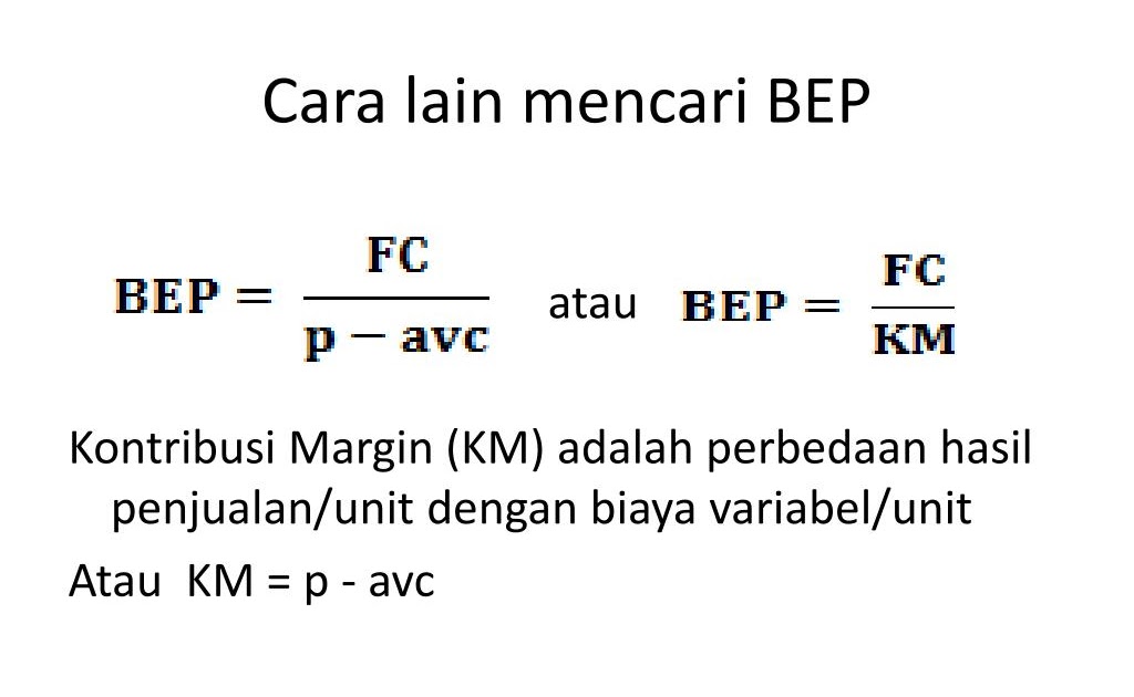 Break Even Tr Tc Contoh Soal