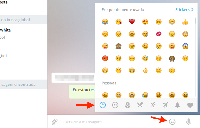 Visualizando emojis disponíveis no Telegram para PC (Foto: Reprodução/Marvin Costa)