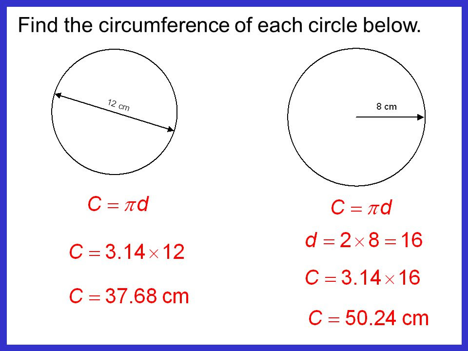 How To Find Circumference With Radius And Diameter