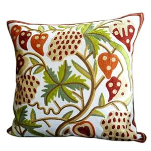 Amazon.com - Lotus Seed Pots Crewel Embroidered Design Throw