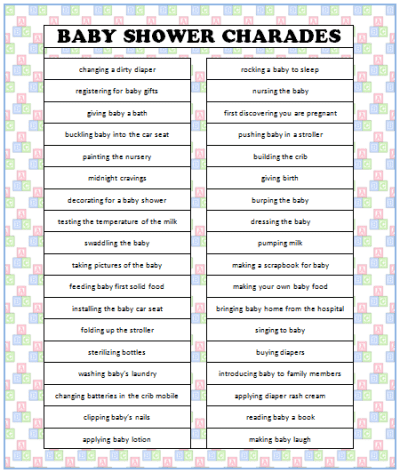 marineejeanne: Baby Shower Charades (Free Printable) - Moms & Munchkins