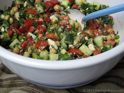 Middle Eastern Vegetable Salad (Fattoush) 1 - FarmgirlFare.com