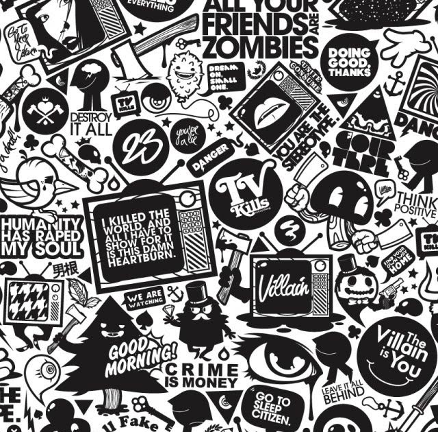 Black And White Wallpaper Hd Cartoon - Free Hd Wallpaper 4K II