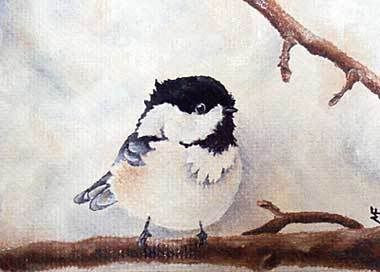 watercolor chickadee painting