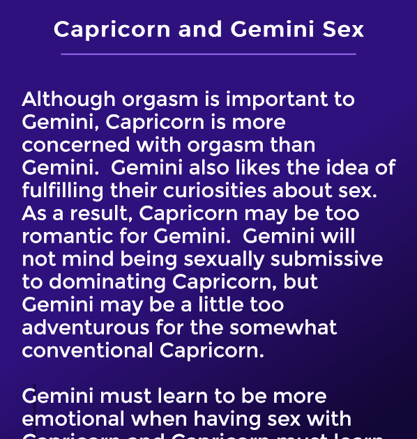 Are Gemini and Capricorn good in bed?
