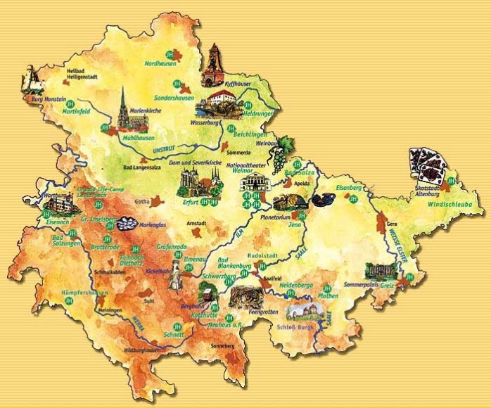 Thüringen Sehenswürdigkeiten Karte | Karte