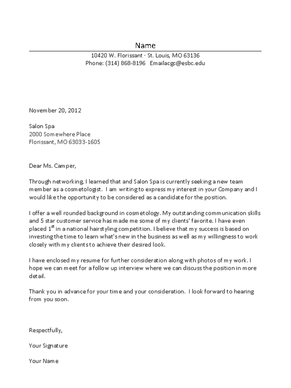 Cover Letter Name Examples / Whenever possible, do some research and