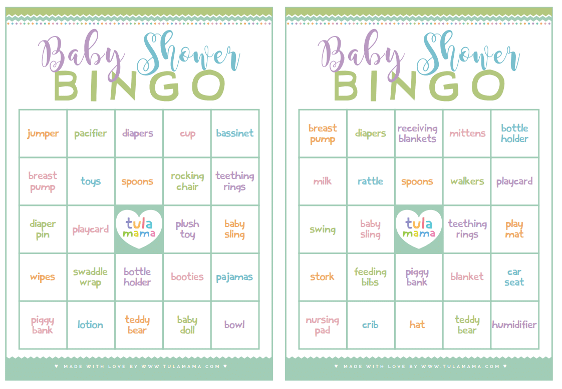Shower Baby Free Printable Baby Shower Bingo Cards