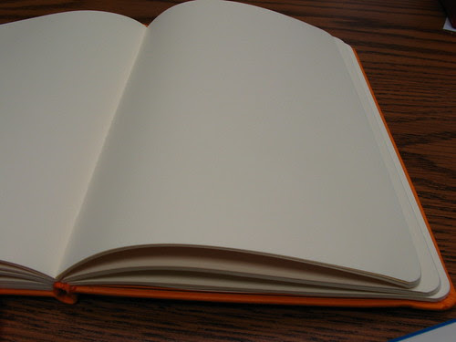 Pages lie flat in a Rhodia web notebook ("webbie")