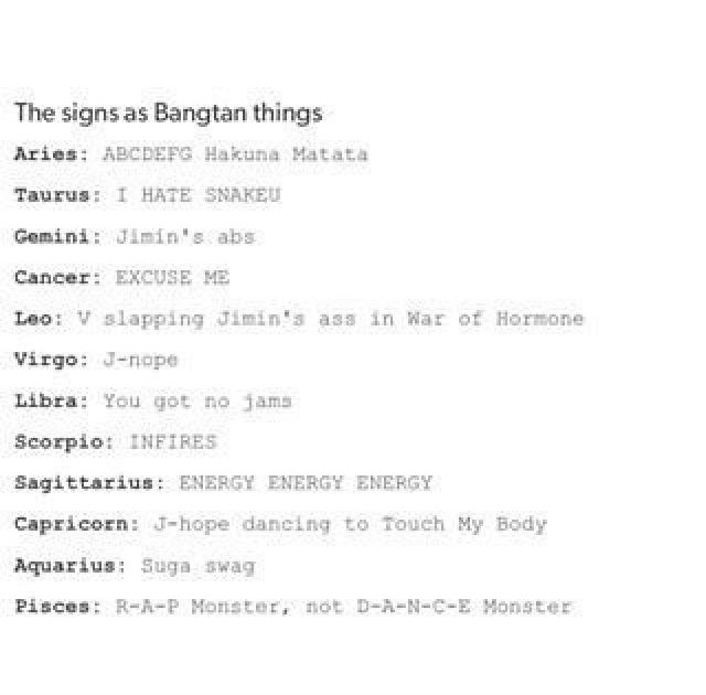 What Zodiac Sign Are Bts Members - BTSCROT