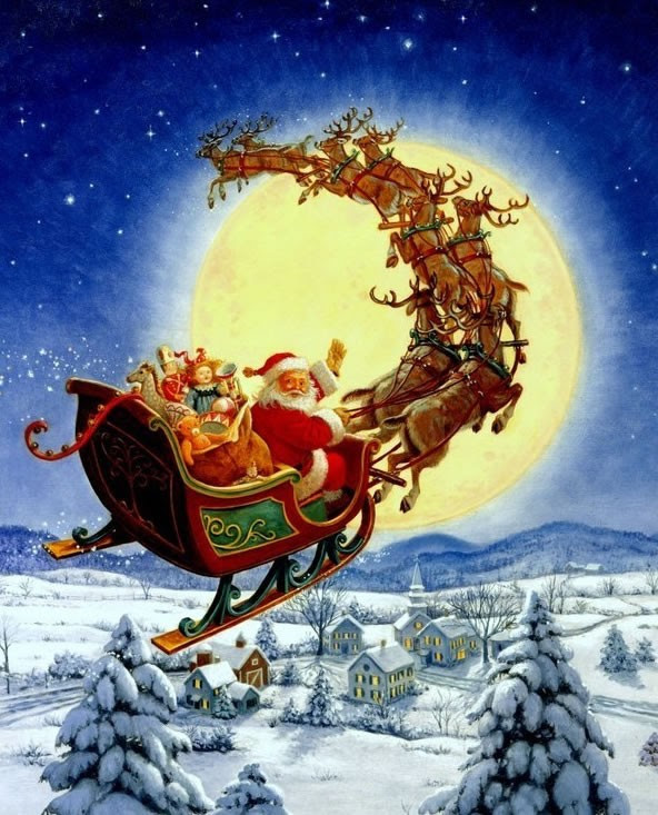 Dessin Traineau Pere Noel Dans Le Ciel - Get Images Two