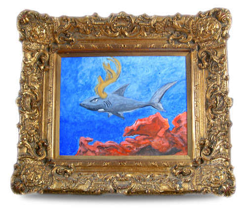 The Elusive Antlered Shark in His Gilded Frame