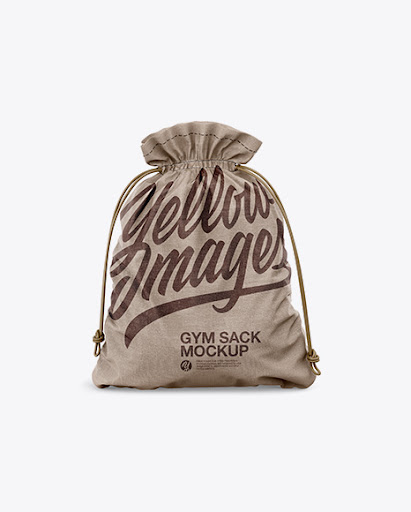 Download Free Textured Gym Sack Mockup - Front View (PSD)