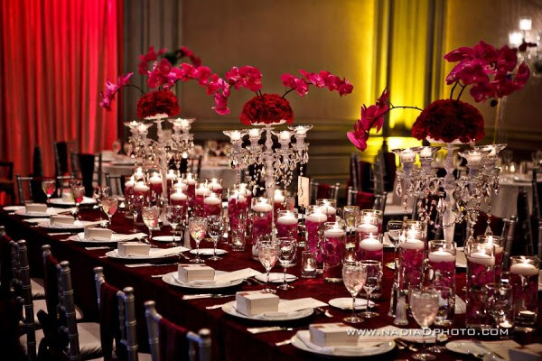 Burgundy White And Silver Wedding Theme Kitchen Design