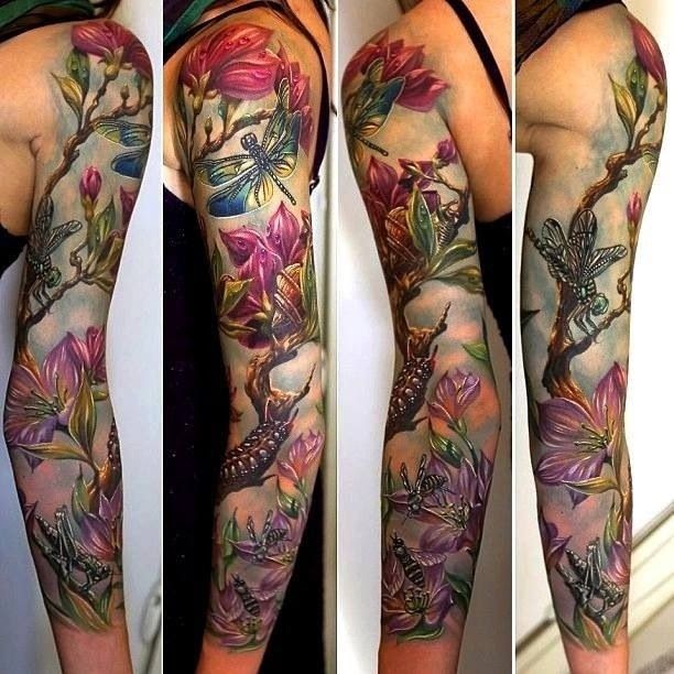 pille Behandling flare 28+ Girl Nature Sleeve Tattoo