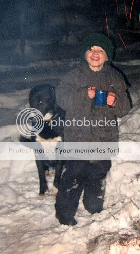 Drinking hot chocolate during lunar eclipse