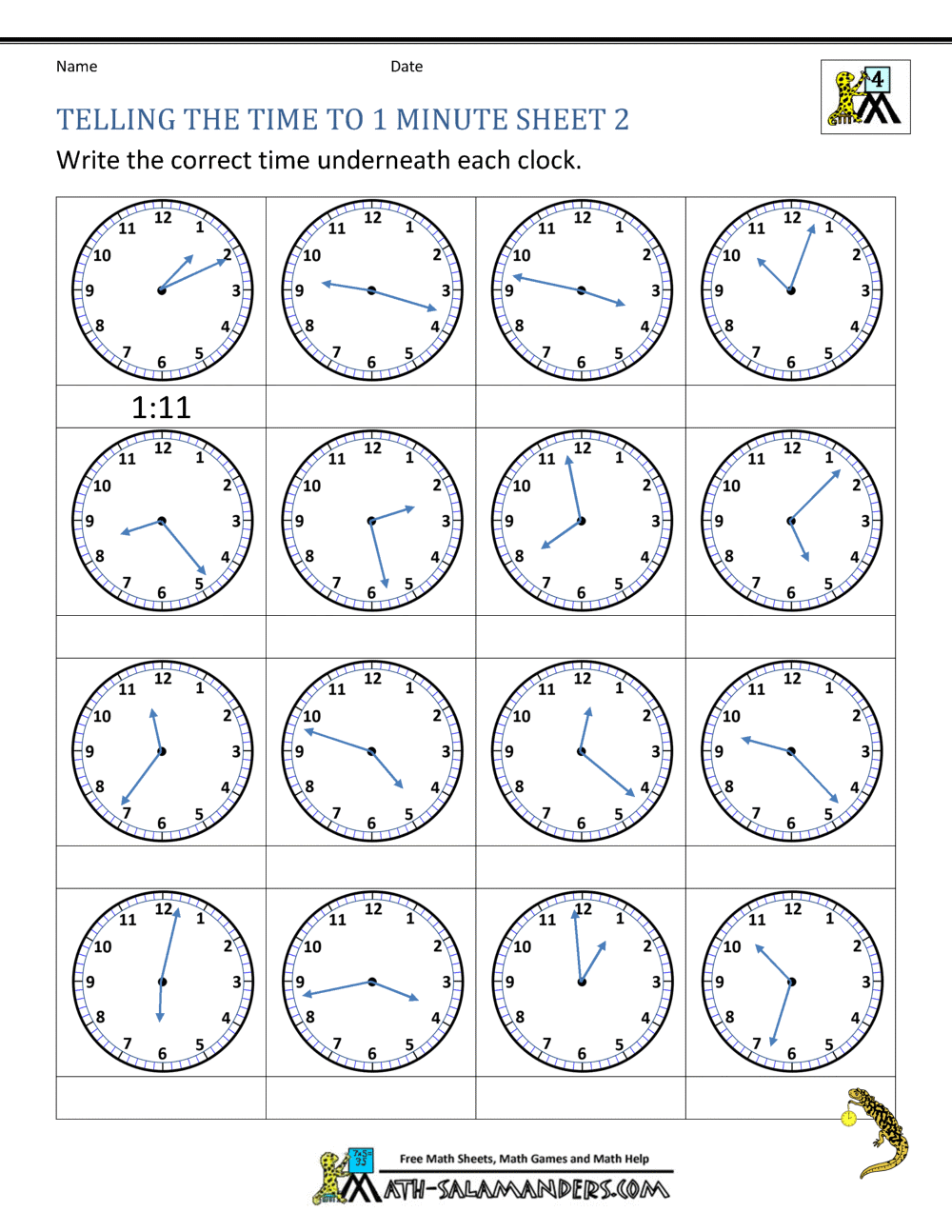 Times Worksheet