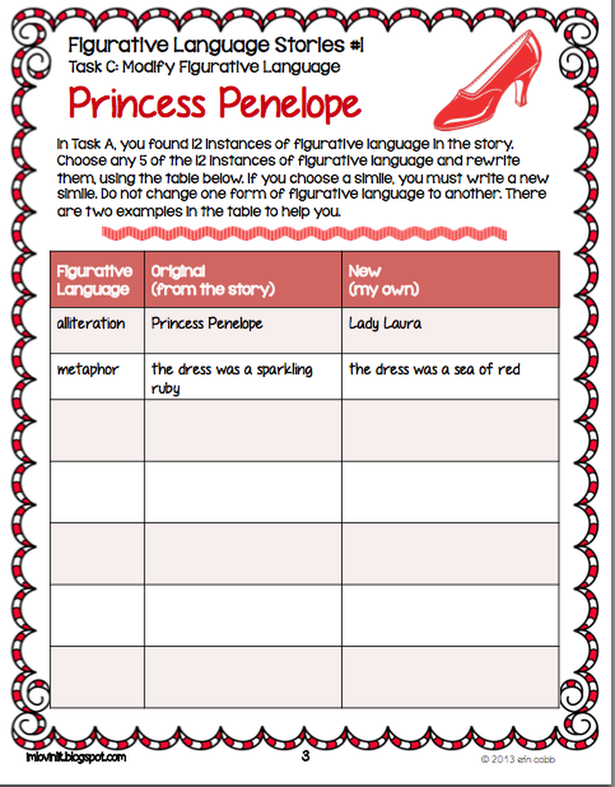 Figurative Language A Assignment Answers - This is the ...