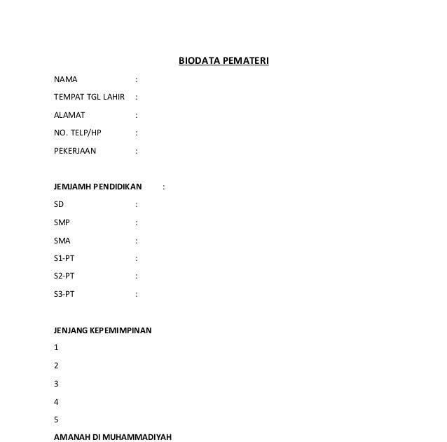 Contoh Curriculum Vitae Untuk Narasumber - Simak Gambar 