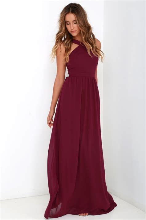 Beautiful Burgundy Dress Maxi Dress Halter Dress Beautiful Burgundy Dress Maxi Dress Halter Dress