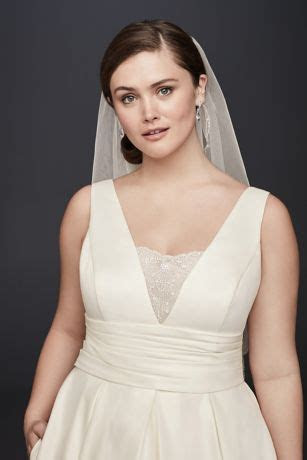 Satin Cummerbund Plus Size Wedding Dress David's Bridal Satin Cummerbund Plus Size Wedding Dress David's Bridal