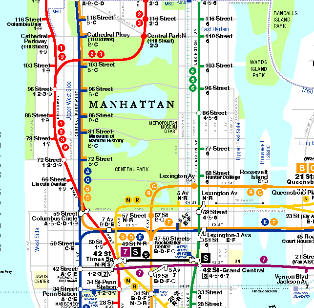 Manhattan High Resolution Manhattan Nyc Subway Map