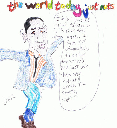 Barack Prepares To Talk To The Kids
