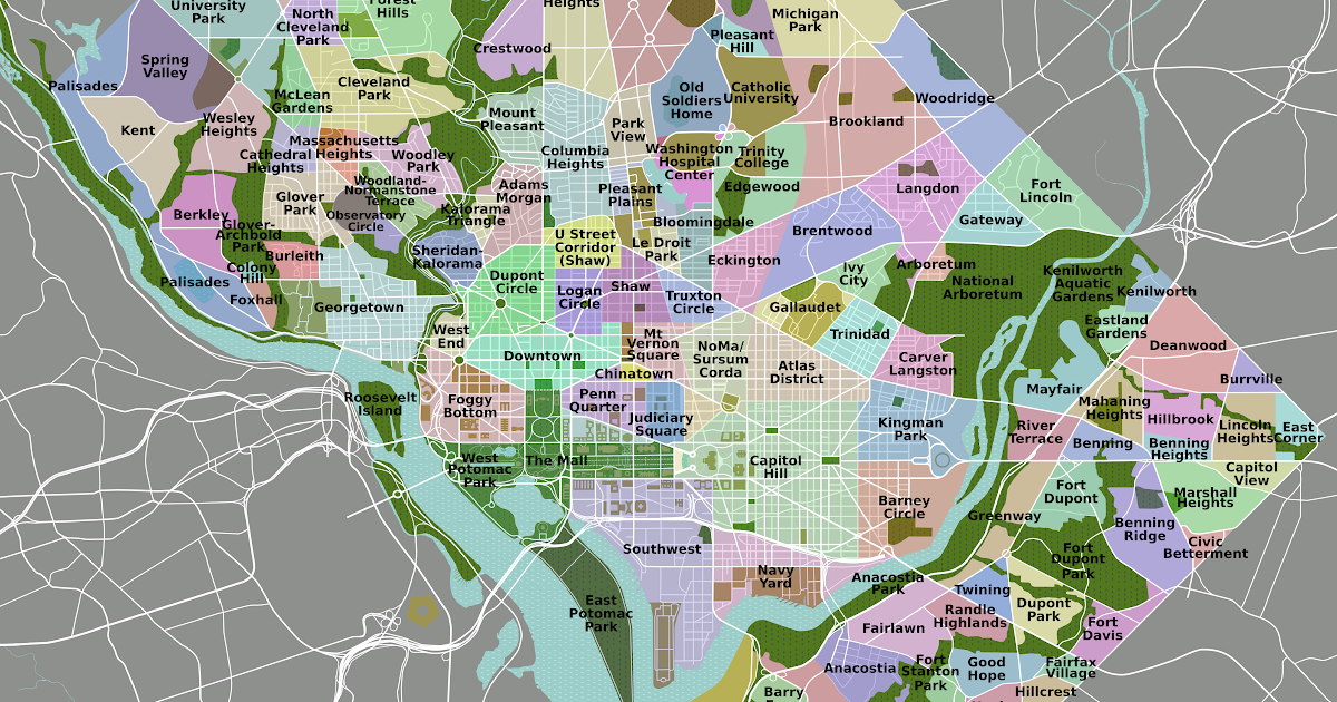 Washington Dc Neighborhood Map  World Map 07