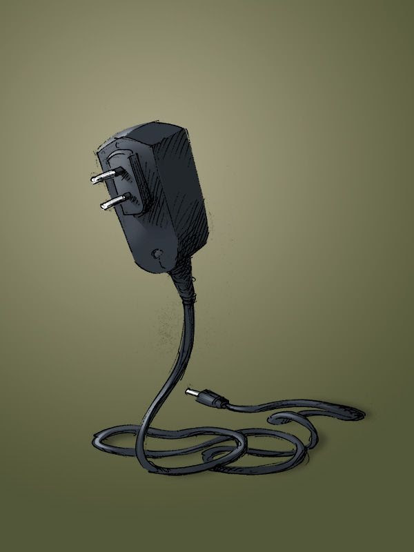 mobile charger sketch and color tutorial