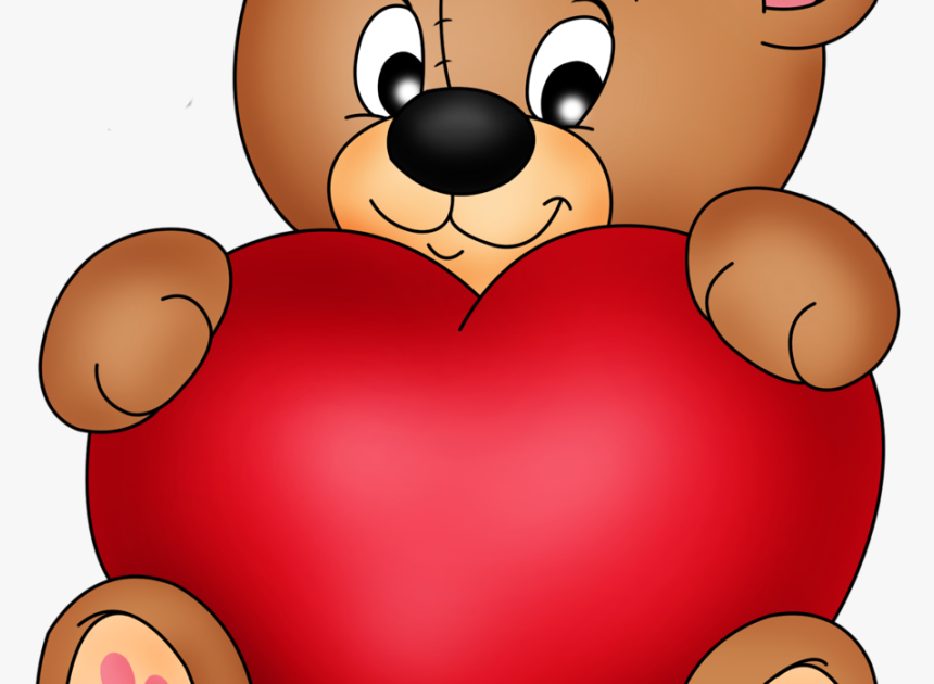 cartoon teddy bear with heart