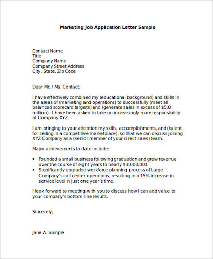 job application letter sample kenya